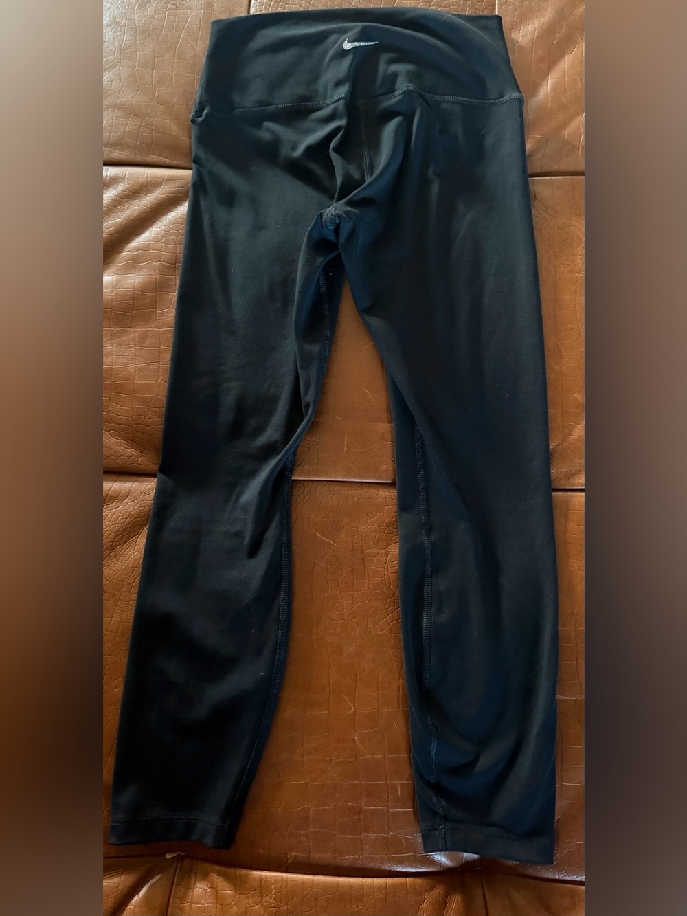 Nike Women’s Black Athletic Leggings with Swoosh size Medium